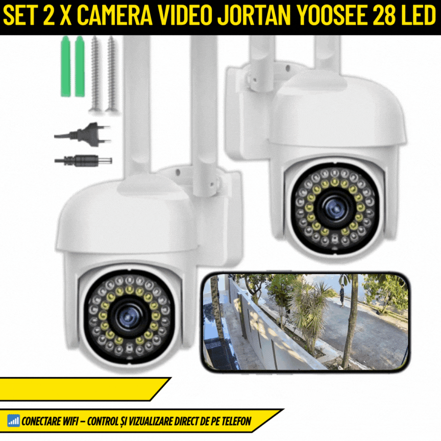 Set 2 x Camera video Jortan Yoosee 28 LED + CADOU SURPRIZA!