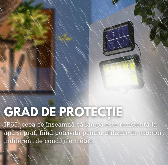 Pachet 2 x Lampa Solara 50W - 96 LED COB, cu PANOU DETASABIL