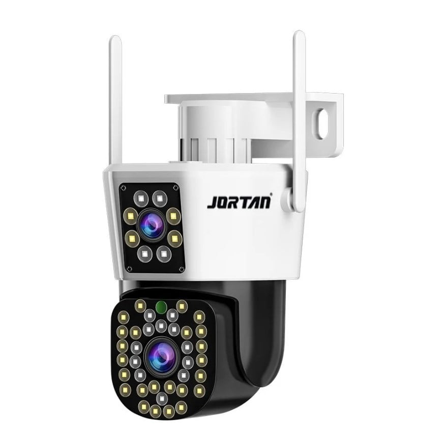SET 2 x Camera de Supraveghere Duală Jortan 8293, 6MP, WiFi sau Cablu, Ip66 , 44 Led Vedere Nocturna+ Cadou Surpriza