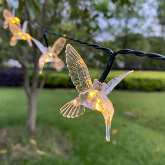 Set 2x Instalatie Solara Decorativa Albine cu LED – 50 Albine Luminoase M375-6, Lumina Cald