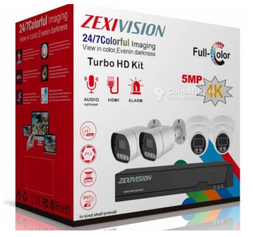 Kit Supraveghere Video Zexivision Turbo HD 5MP Full-Color 4K, Audio, HDMI, Alarmă Integrată, Vizualizare în Timp Real