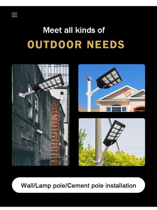 Lampa Solara Dubla Jortan Exterior 800W Leduri Generatie Noua, Telecomanda, Suport Metalic