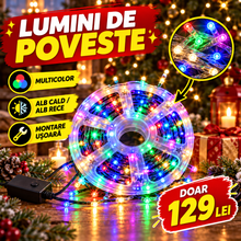 Pachet Misterul Moșului: 5 Instalații Luminoase de Crăciun + Cadou Surpriză, Rolă 50 m Garantată