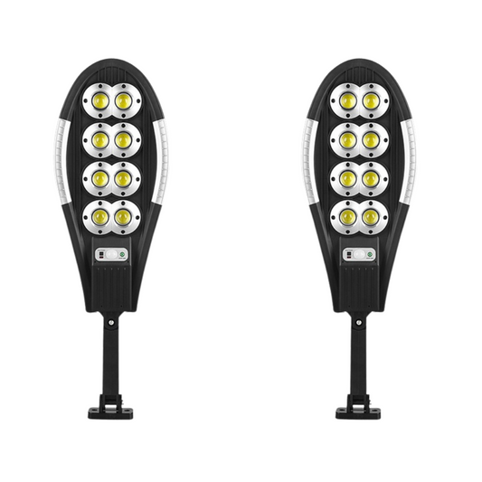 Set 2x Lampa Solara Stradala DualLED 400W 156 COB, Acumulatori 3600 mAh, Telecomanda, Panou Solar integrat