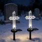 Set 4 Cruci Solare Decorative LED Alb Cald pentru Gradina si Cimitir – Iluminare Automata