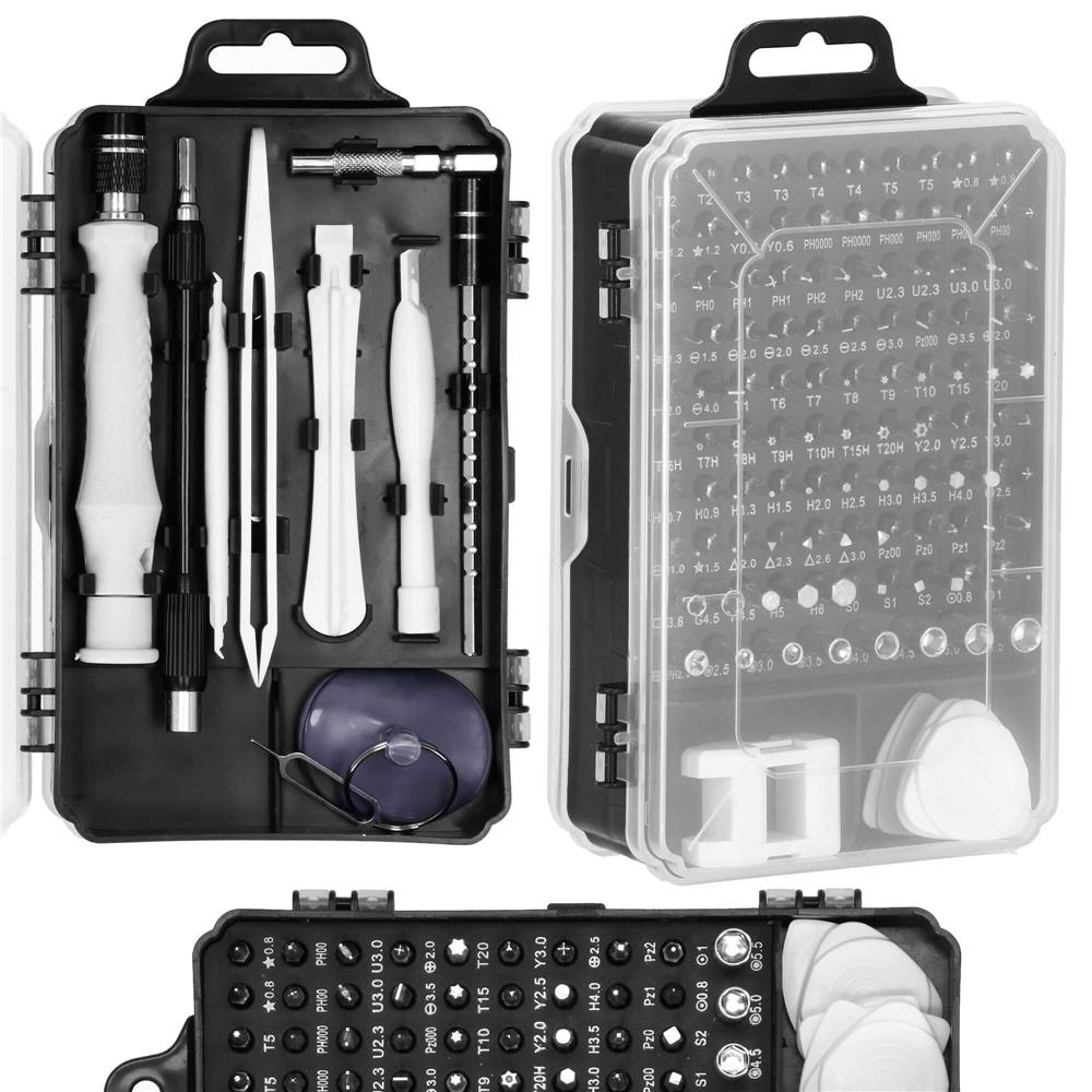 Set surubelnite de precizie , 117 piese, otel/plastic, negru