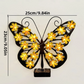 Set 2 / 4 Fluturi Solari Decorativi de Pus pe Perete sau Gard, cu Lumini LED, Culori Roz si Galben