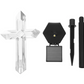 Set 4 Cruci Solare Decorative LED Alb Cald pentru Gradina si Cimitir – Iluminare Automata
