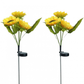 Set 2x Lămpi Solare LED pentru Grădină cu 3 Flori tip Floarea Soarelui, 10 Micro-LED-uri pe Floare, Înălțime 70 cm, Rezistente la Intemperii, IP65