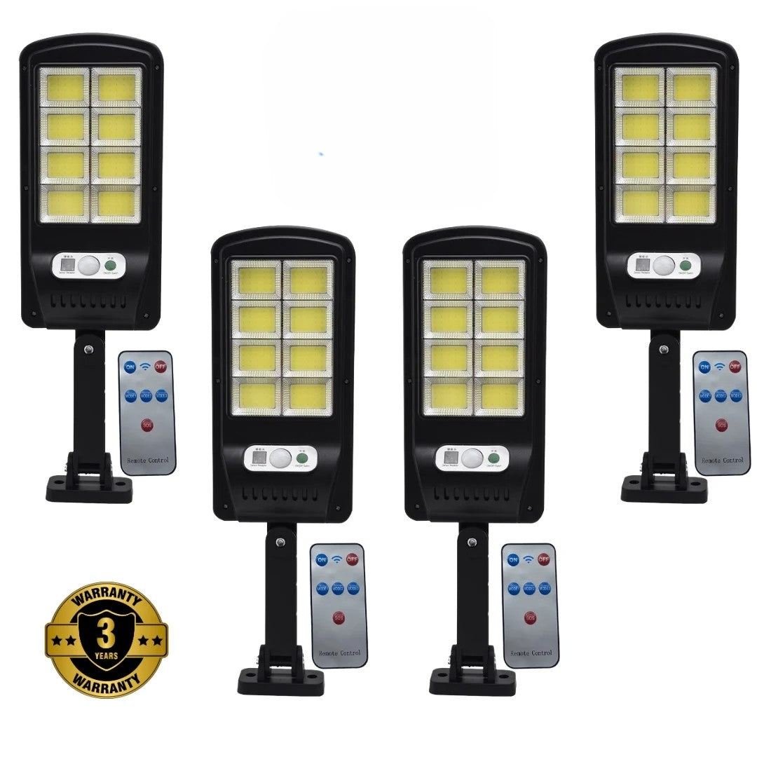 Black Friday - Set 4x Lampi Solare Stradale LED Astro by Innova, 160 LED COB, Senzor, Telecomandă, IP66,  Garanție 3 Ani