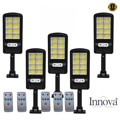 Black Friday - Set 5 Lampi cu Incarcare Solara prin Inductie 160 LED-uri COB, telecomanda + cadou surpriza