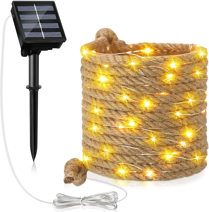 1+1 GRATIS! Instalatie luminoasa tesuta in franghie decorativa, pretabila interior/ exterior cu incarcare solara, 100 leduri, 5m