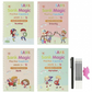 Set cu 4 caiete de lucru si stilou magic pentru scris si desenat Sank Magic, rechizite scolare, multicolor, 19 cm X 13 cm