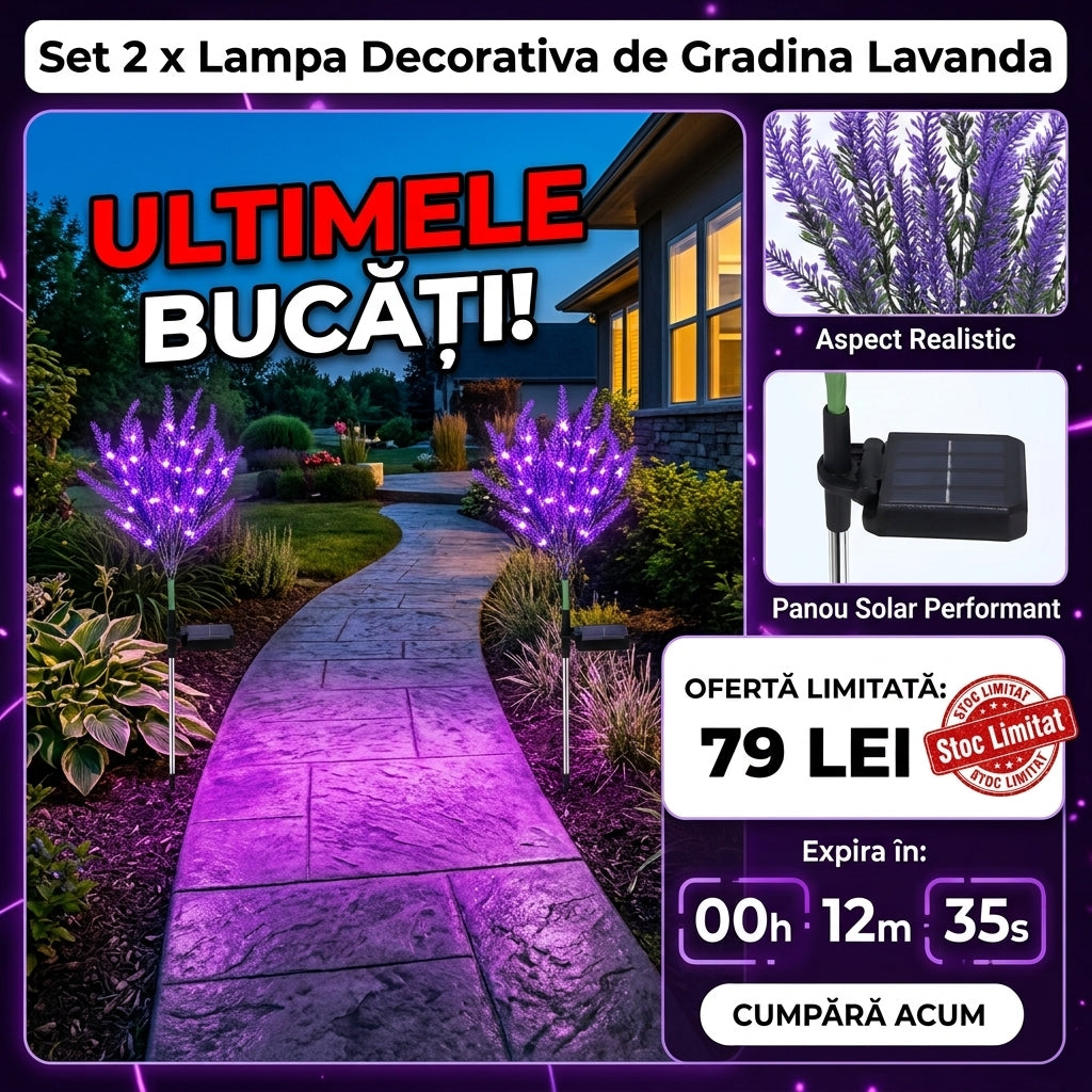 Set 2 x Lampa Decorativa de Gradina Lavanda