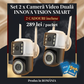 Set 2 x Cameră Video Duală INNOVA VISION SMART 6MP , 42 Led, Vedere 360°, Wifi +2 card 32gb Cadou