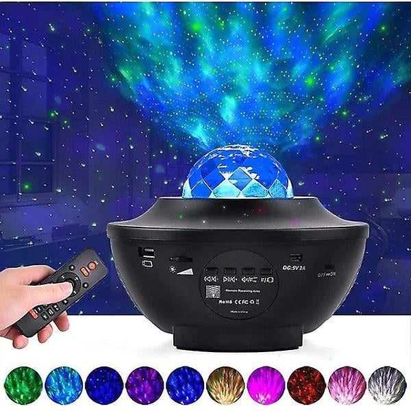 Star Projector Galaxy Led Lamp Built-in Speaker Multicolor Black