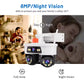 Cameră Supraveghere WiFi Jortan 9MP, 3 Lentile, Dual Head, PTZ 355°, Night Vision Color, IP66, Audio Bidirecțional, Yoosee App