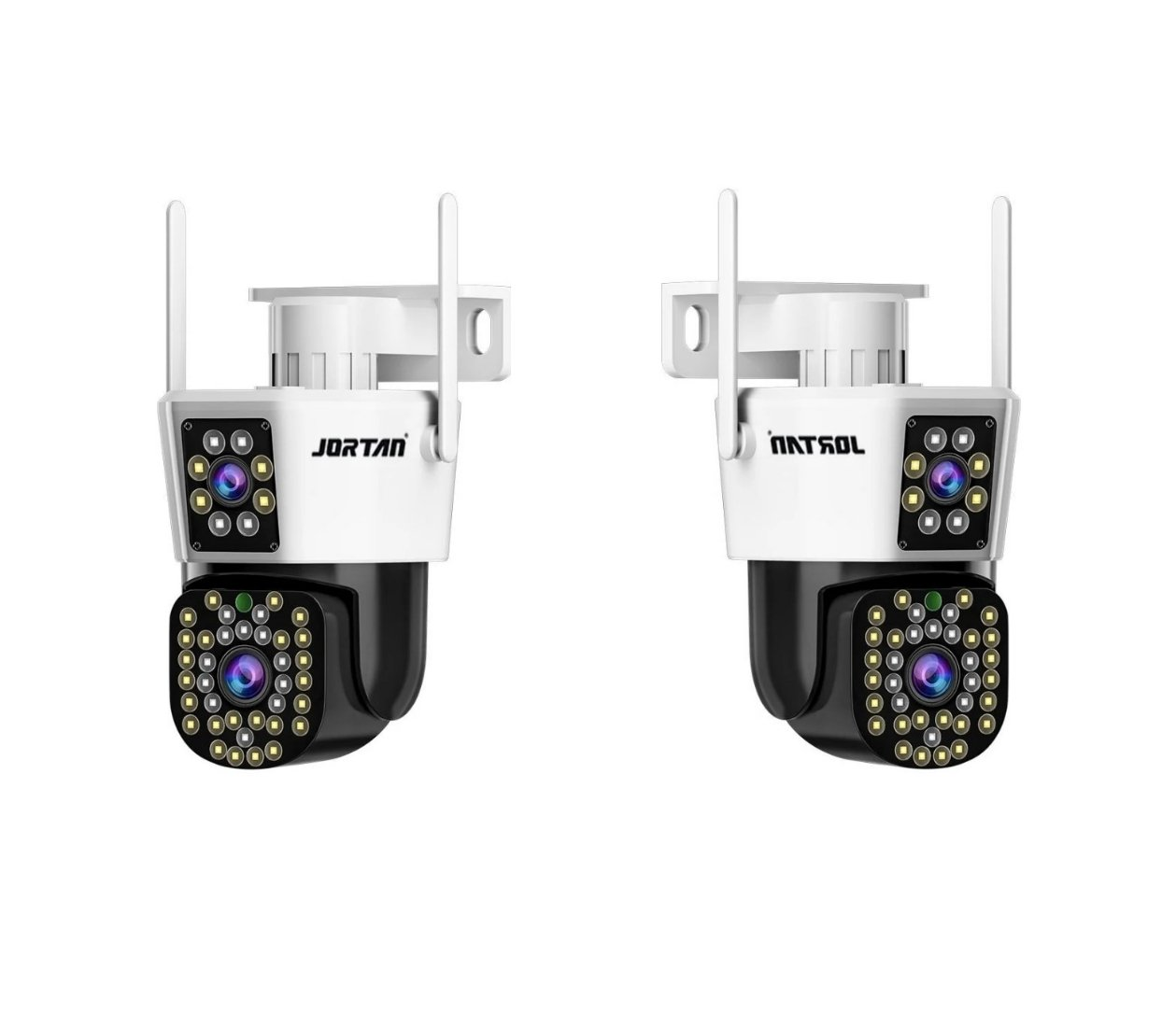 SET 2 x Camera de Supraveghere Duală Jortan 8293, 6MP, WiFi sau Cablu, Ip66 , 44 Led Vedere Nocturna+ Cadou Surpriza
