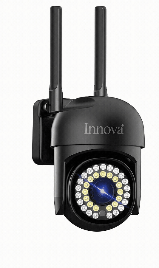 Black Friday - Cameră de Supraveghere Innova WIFI, 36 LED-uri, HD, Viziune Nocturnă cu Infraroșu și Protecție IP66 + Card Cadou