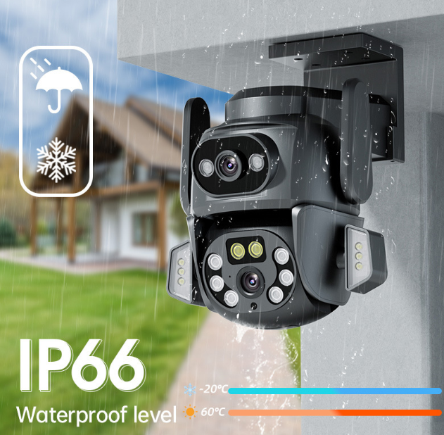 Camera de Supraveghere WiFi Tuya Profesionala, viziune color pe timp de noapte, IP66, audio bidirectional, tracking inteligent