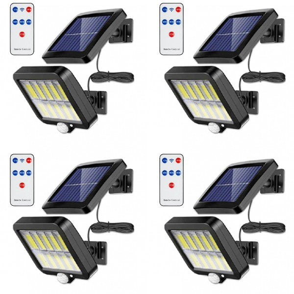 Pachet 4 x Lampa Solara 50W - 96 LED COB , 260LM , cu PANOU DETASABIL + CADOU Surpriza