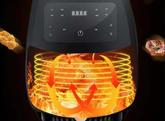 Friteuza 6 Litri cu aer cald AirFryer 2400W, capacitate si afisaj digital, LCD Touch control