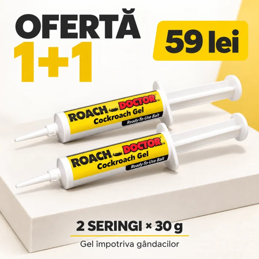 Set 1+1 gel anti-gândaci Roach Doctor, 2 seringi × 30 g