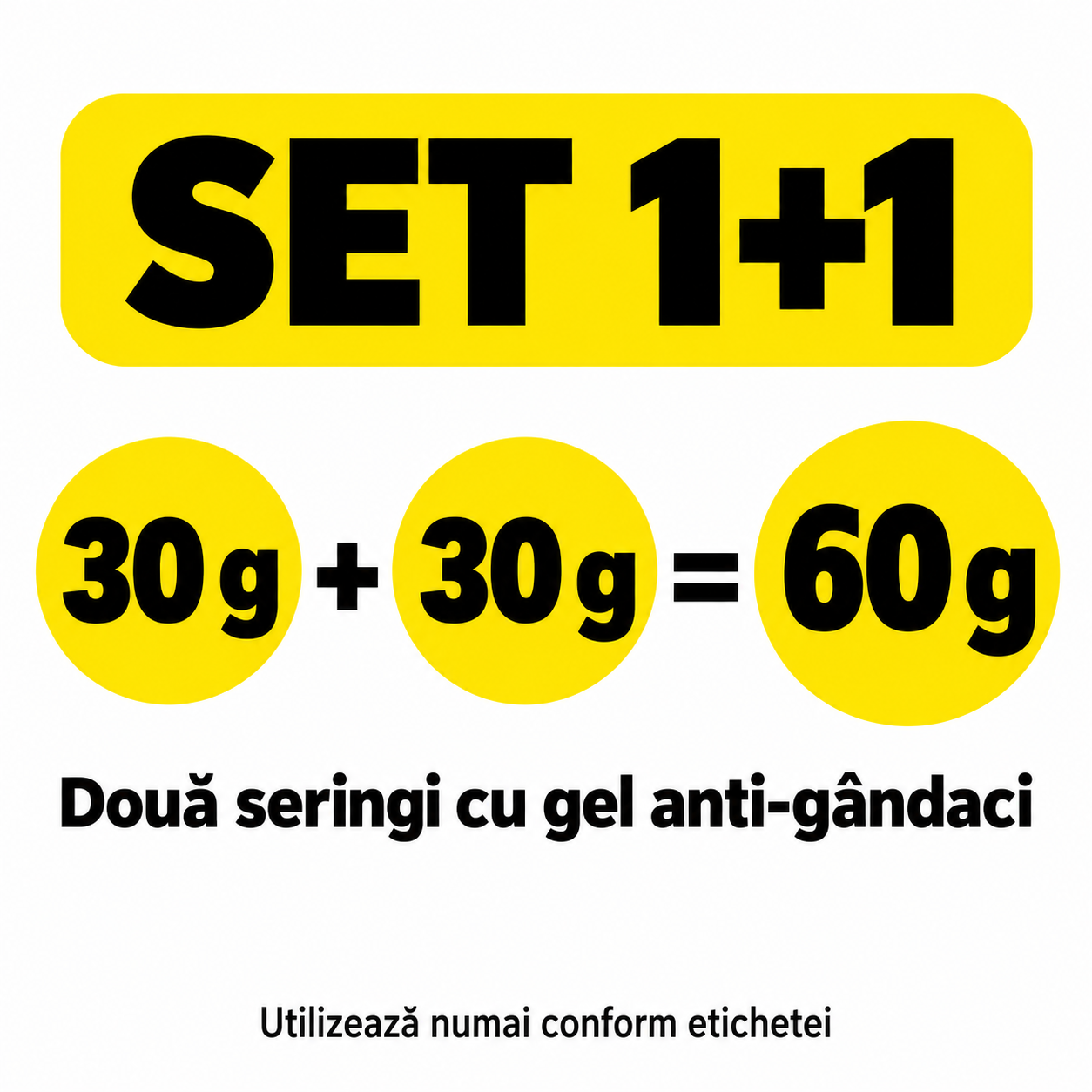 Set 1+1: două seringi cu gel anti-gândaci, 30 g fiecare