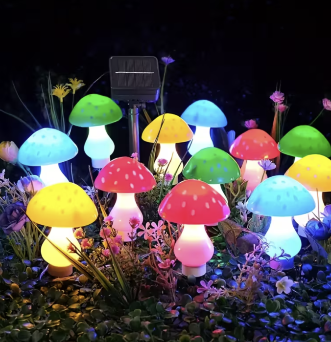 Set 8 Ciupercute Solare Decorative – Iluminare Magica pentru Gradina Ta