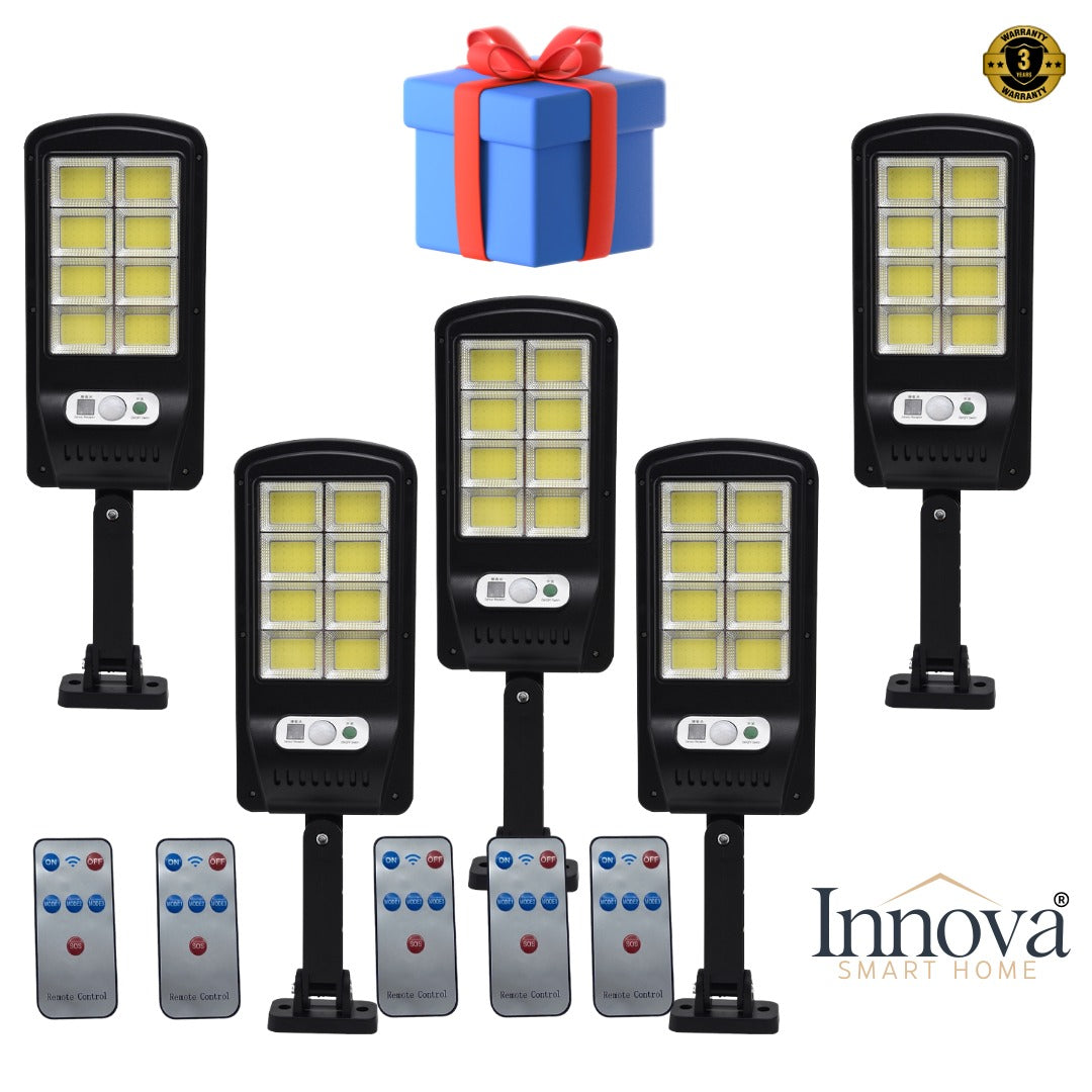 Black Friday - Set 5 Lampi cu Incarcare Solara prin Inductie 160 LED-uri COB, telecomanda + cadou surpriza