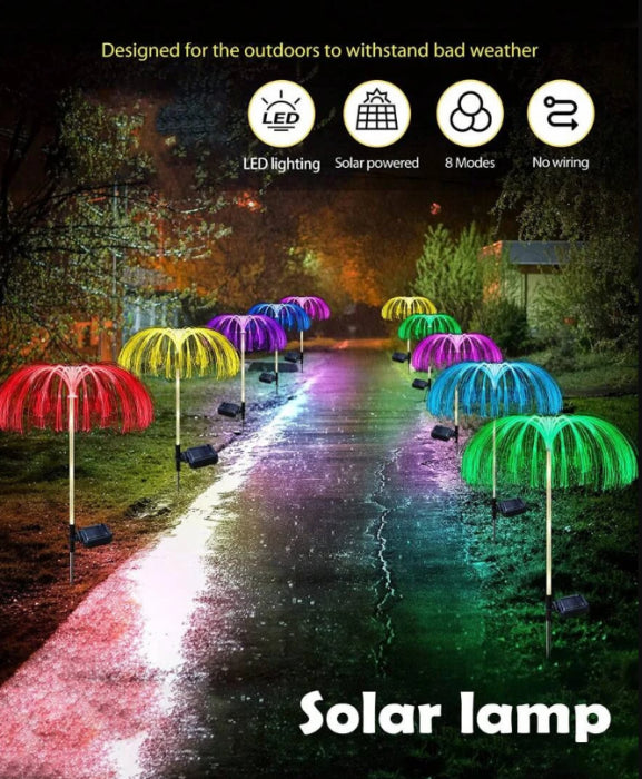 SET 4 x Lampa Solara Gradina Tip JellyFish RGB