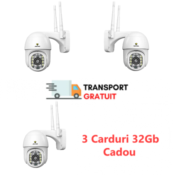 Oferta 3 X Camera De Supraveghere Jortan 8159QJ Wifi, IP, Rotatie 355 Grade + Cadou Surpriza