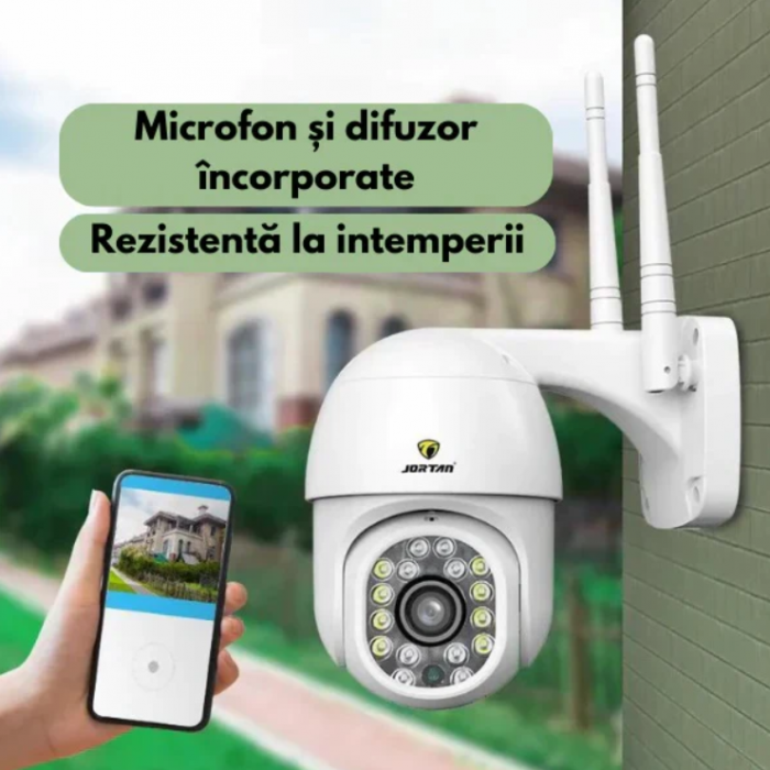 Oferta 2 X Camera De Supraveghere Jortan JT-8159QJ Wifi, IP, Rotatie 355 Grade + 2 Carduri 32 GB + Cadou Surpriza