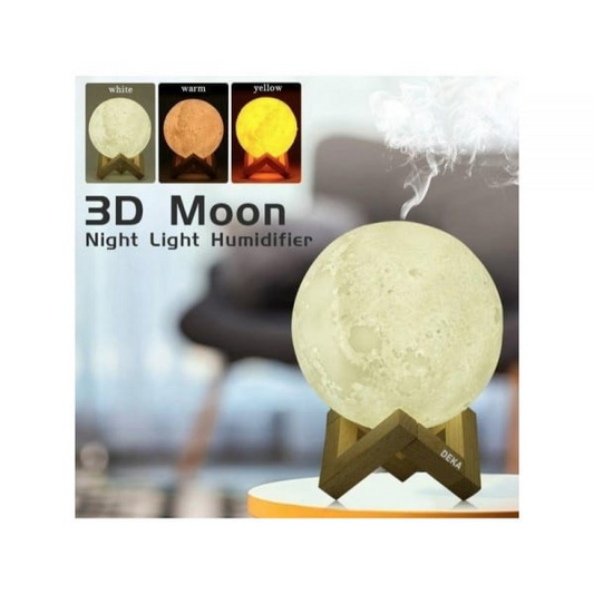 Lampă de Veghe 3D Moon iNOV cu Umidificator de Aromaterapie – Atmosferă Relaxantă și Aer Purificat + 12 Esente Cadou