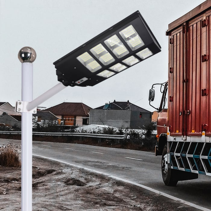 Lampa Solara Dubla Jortan Exterior 800W Leduri Generatie Noua, Telecomanda, Suport Metalic