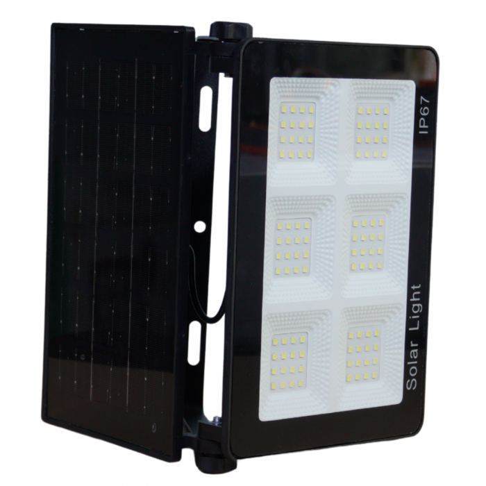 Set 2x Lampa Solara Modulara Aurora by Innova 100W BK-T7 cu Panou Detasabil – Senzor Lumina, IP67, 140 mp2 + Cadou Surpriza