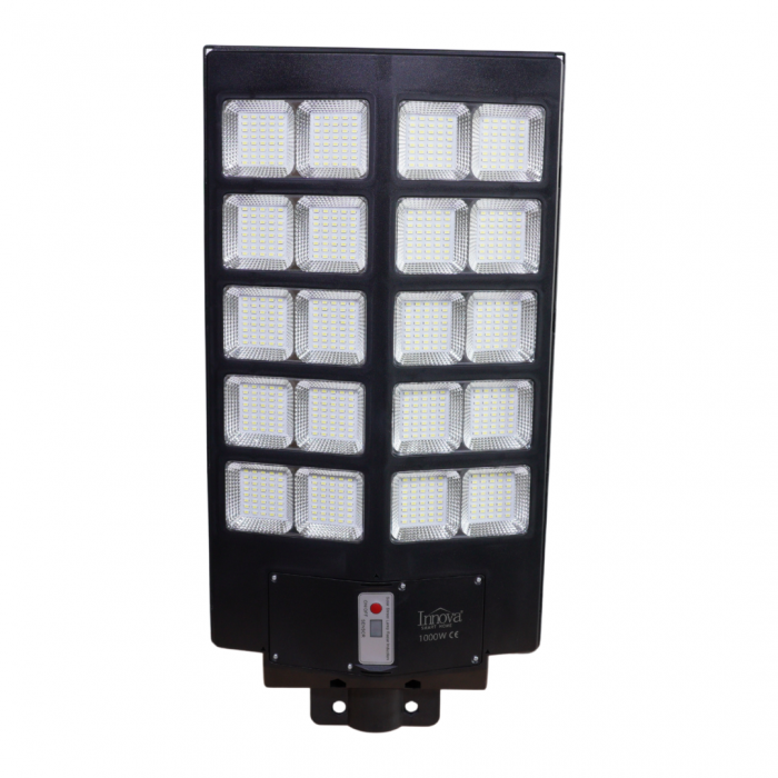 Lampa Solara Stradala Helio PRO Innova 1000W – LED 80 000 lm, Senzor Miscare, Senzor Lumina IP66, Telecomanda & Suport Prindere + Cadou Surpriza