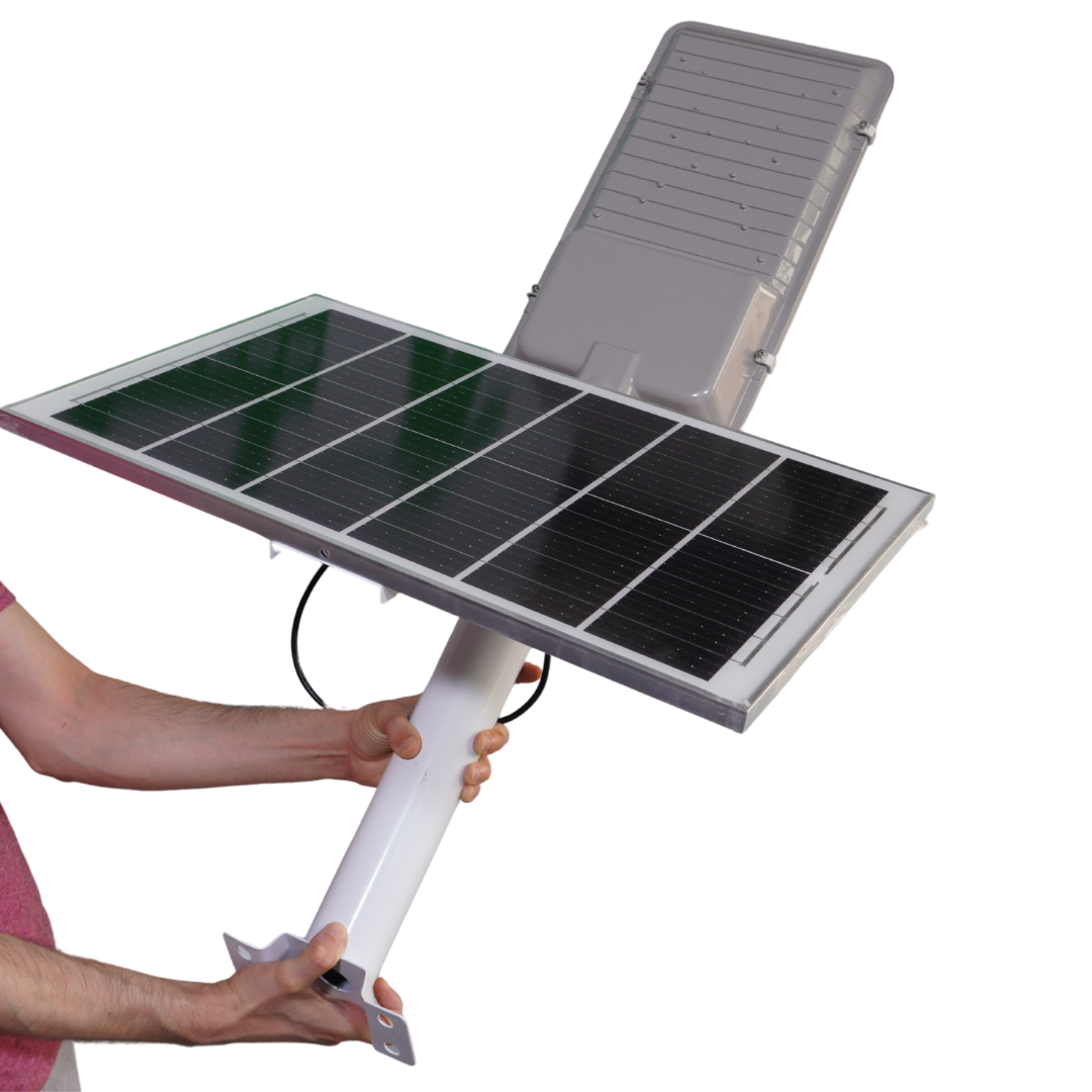 Lampa solara stradala INNOVA 400W cu senzor de lumina si panou separat, IP66 + Cadou Surpriza