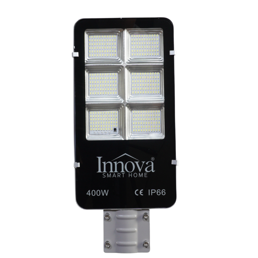 Lampa solara stradala INNOVA 400W cu senzor de lumina si panou separat, IP66 + Cadou Surpriza