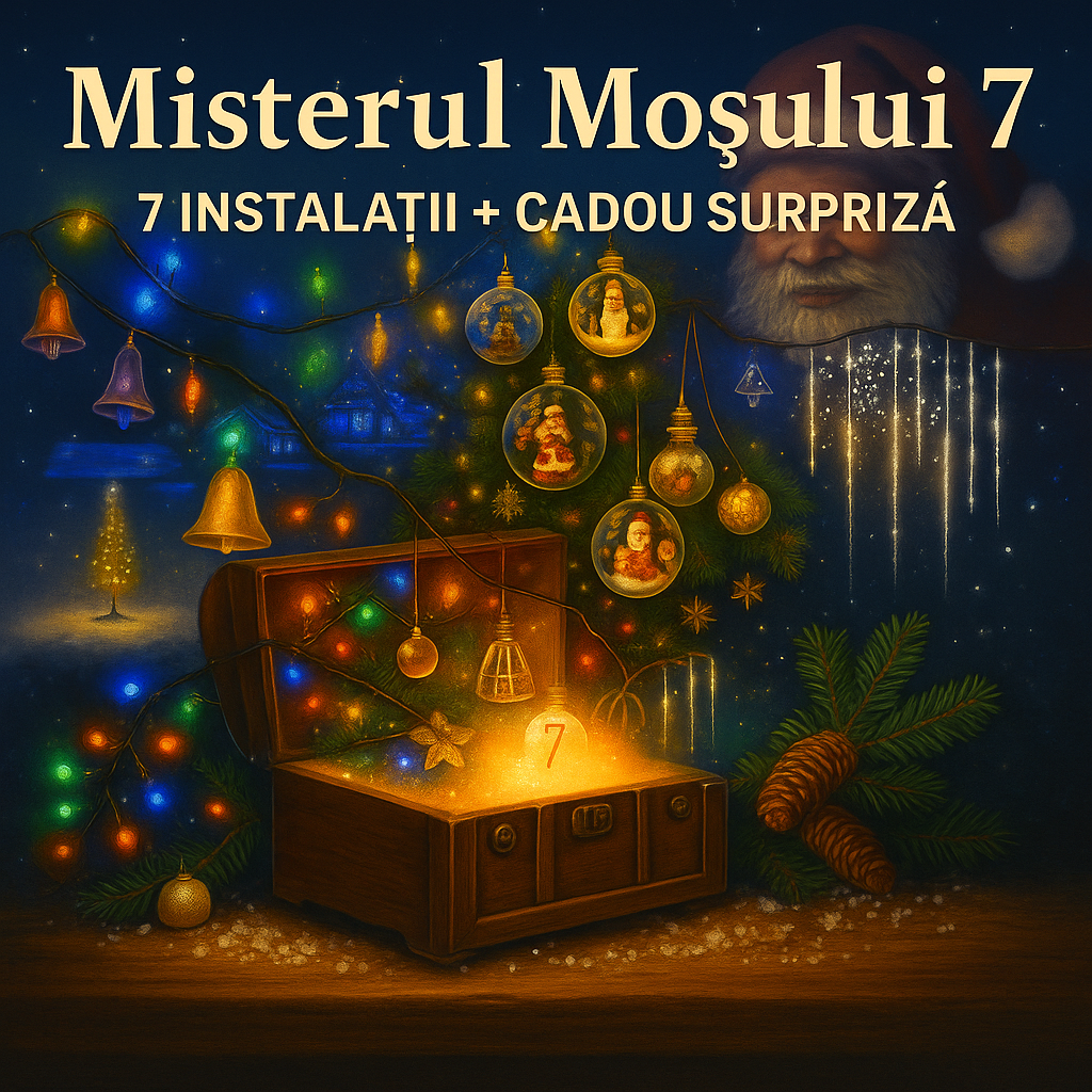 Black Friday - Pachet Misterul Mosului 7 Instalații Luminoase alese Special de Moș Crăciun pentru Tine +Cadou Secret
