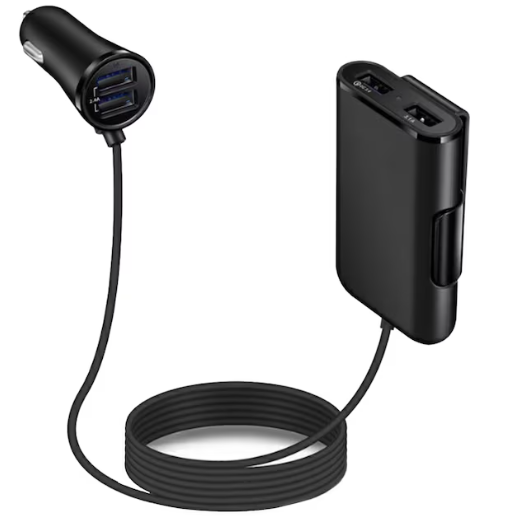 Pachet 1+1 Incarcator auto, 4 in 1, 12V/32V USB QC3.0, 40W, cablu de 1,7 m