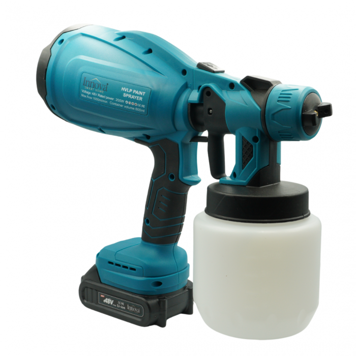 Black Friday - Pistol de Pulverizare Electric, Fără Fir, 800W, 48V, 2 Acumulatori Li-Ion, 800 ml, HVLP, Pulverizare Fină, Innova (Copy)