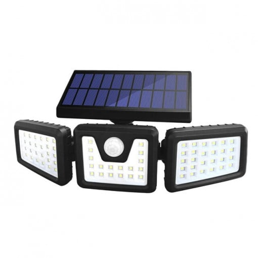 1+1 GRATIS! Lampa Solara Tripla cu Panou Solar Incorporat 74 LED SMD Reglabila 360 grade FL 1725A