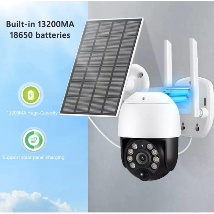 Camera de Supraveghere, Jortan JT-8181XM, Wifi cu panou solar