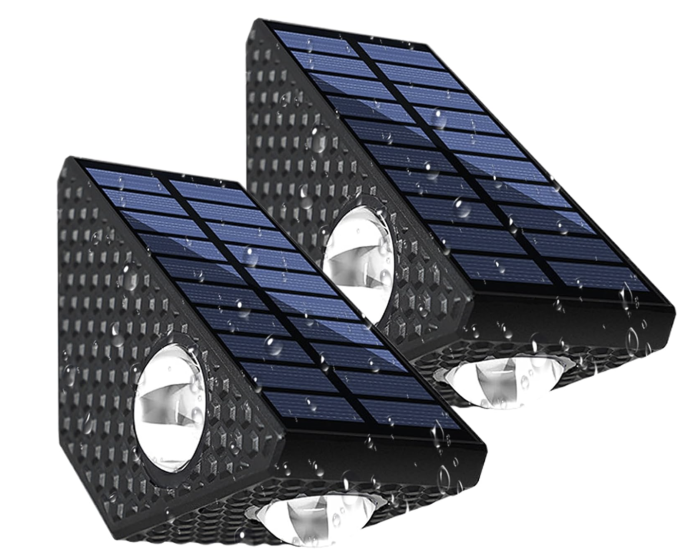 Set 2 Lampi Solare Decorative de Perete , Lumina in 3 Directii , Mullticolor , Alb rece , Alb Cald