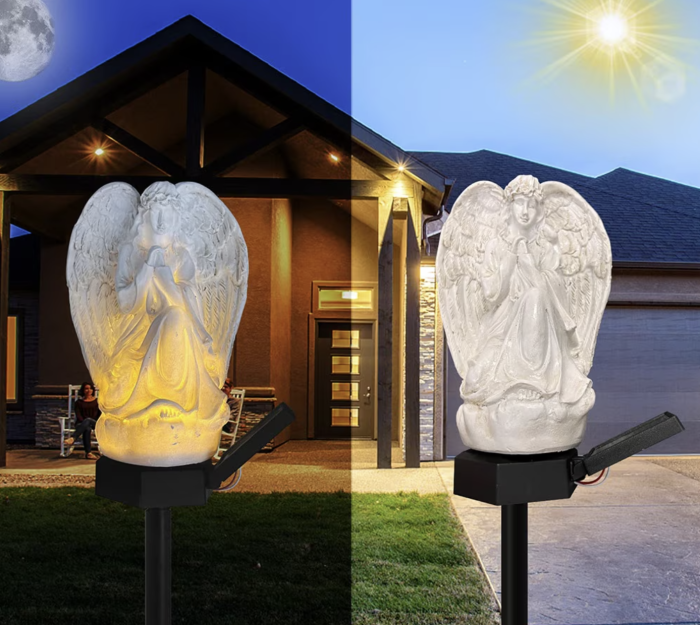 Set 2 Lampi Solare Decorative Inger cu LED, Iluminare Automata, Rezistente la Intemperii, IP44, 45 cm