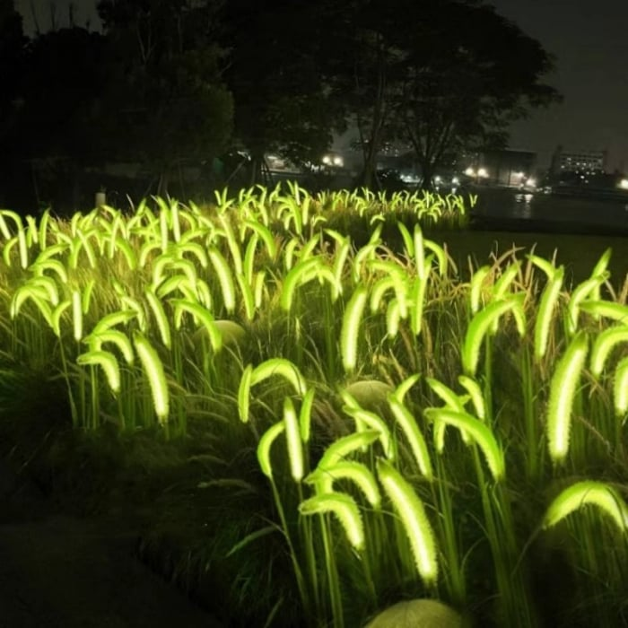Set 2 Lampi Solare Decorative tip Iarba Ornamentala Verde M374-23, 80cm, lumina calda, IP66