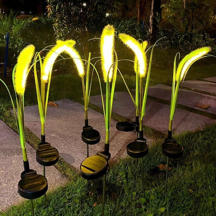Set 2 Lampi Solare Decorative tip Iarba Ornamentala Verde M374-23, 80cm, lumina calda, IP66