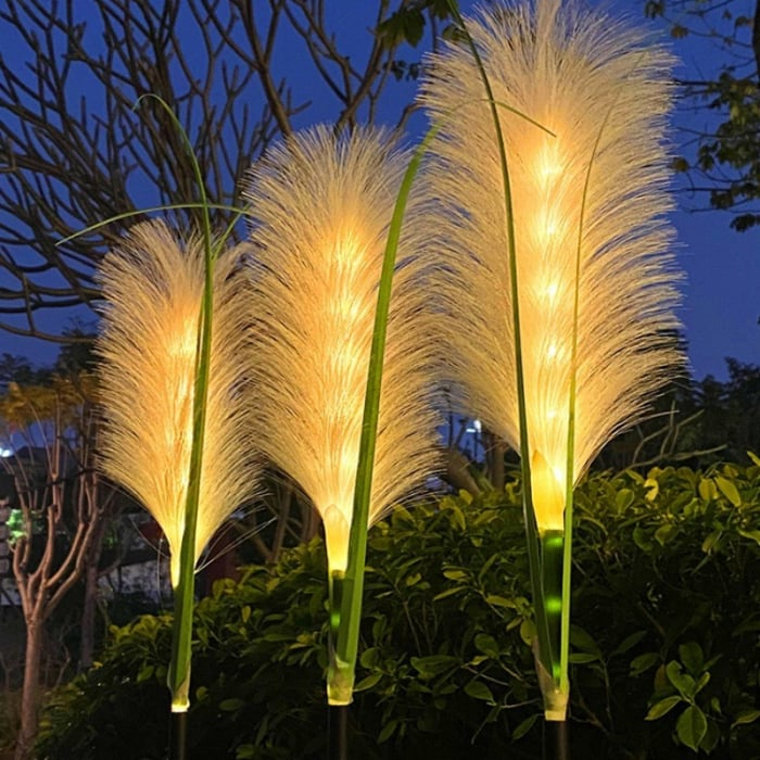 Set 2 Lampi Solare Decorative tip Iarba Pampas cu LED M374-22, 70cm, lumina calda, IP66