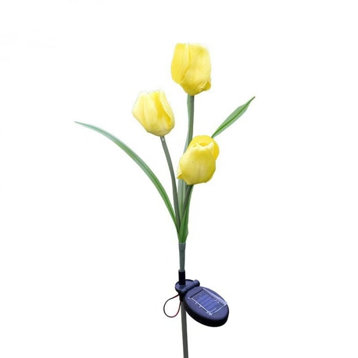 Set 4 Lampi Solare Lalele Decorative, 70cm, IP66, LED cu Senzor Lumina